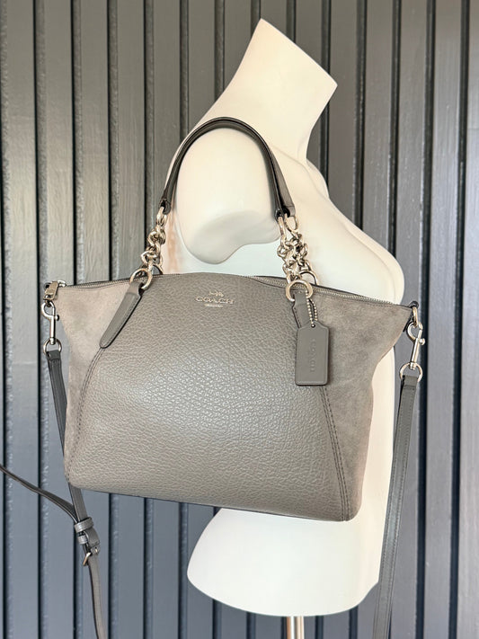 Coach Small Kelsey Satchel Suede Side Panels with Crossbody Strap 2018