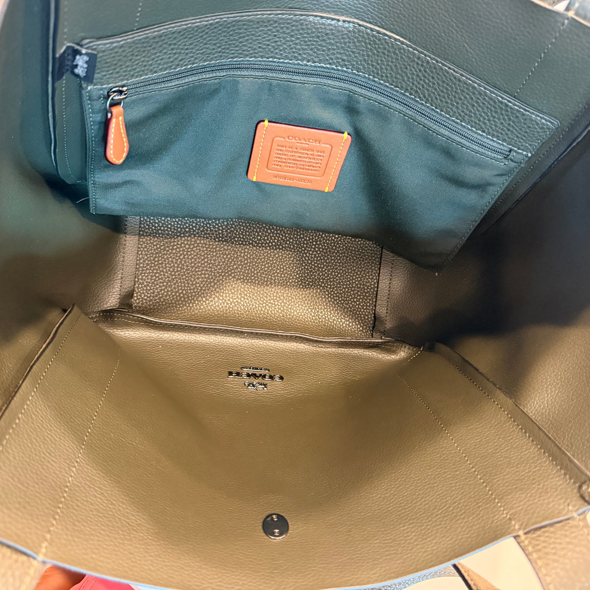 Coach Hadley Turnlock Tote Bag in Olive/Army Green Suede
