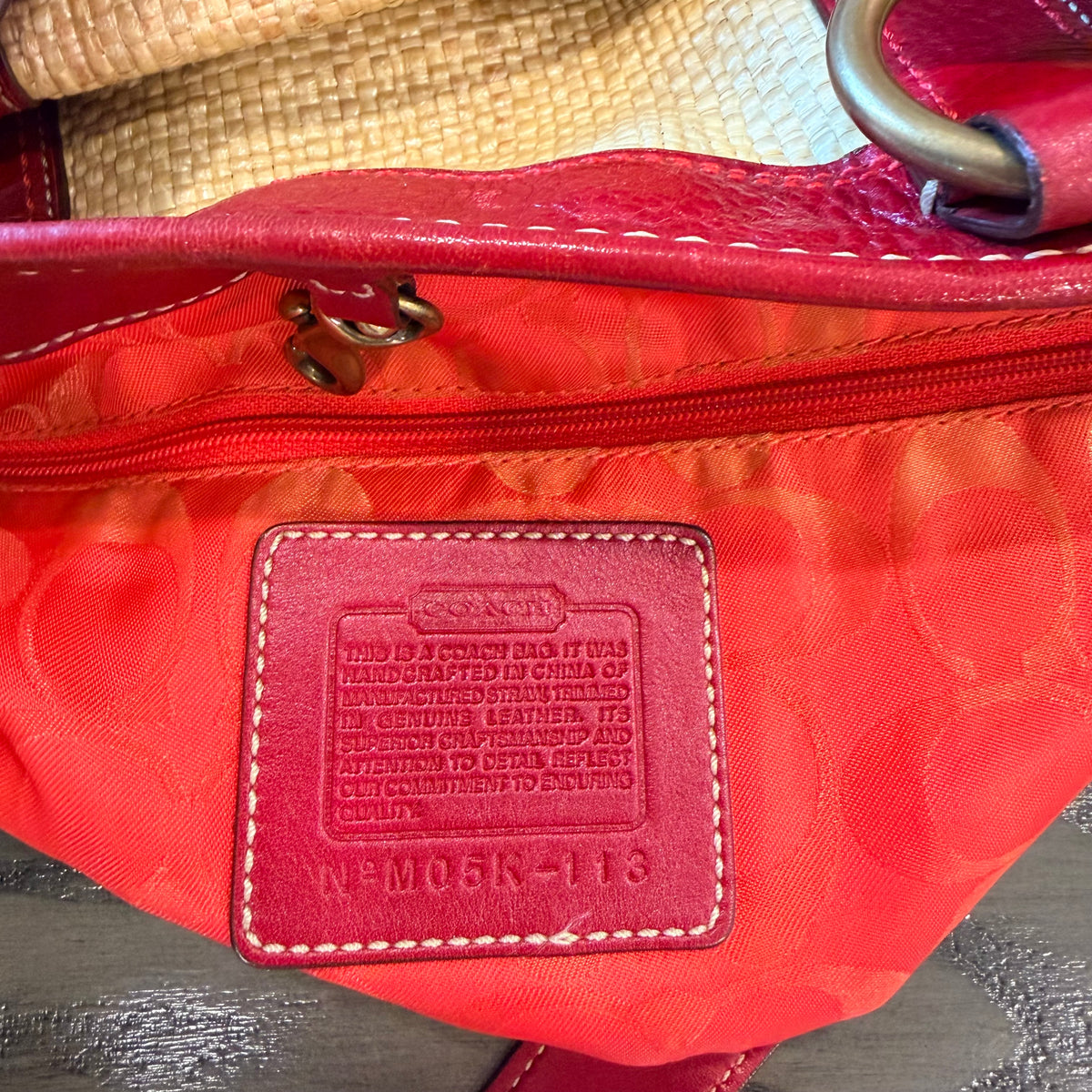 Vintage Coach Legacy Buckle Tote Bag Woven Leather 2005