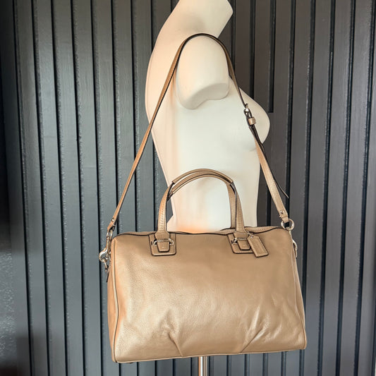 Coach Taylor Leather Satchel Champagne Metallic 2013