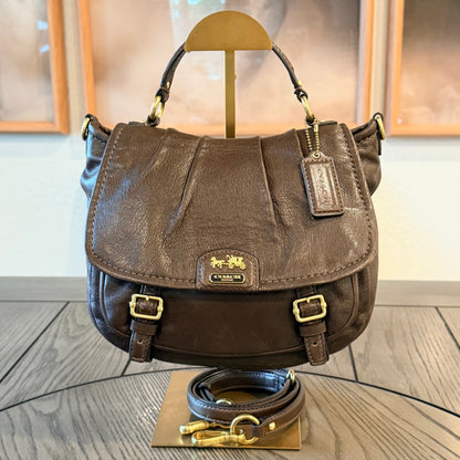 Dark Brown Coach Madison Annabelle Leather Flap Shoulder Bag