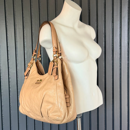 Coach Madison Maggie Slouchy Leather Shoulder Bag  Cream with Gold Tone 2011