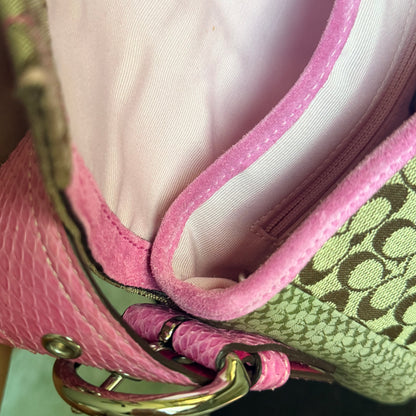 Vintage Pink Coach Soho Patchwork Shoulder Bag 2005