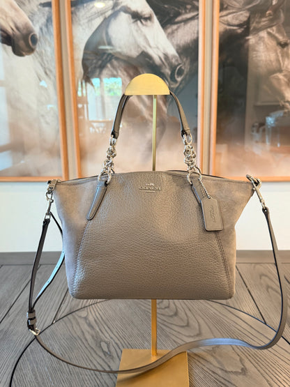 Coach Small Kelsey Satchel Suede Side Panels with Crossbody Strap 2018