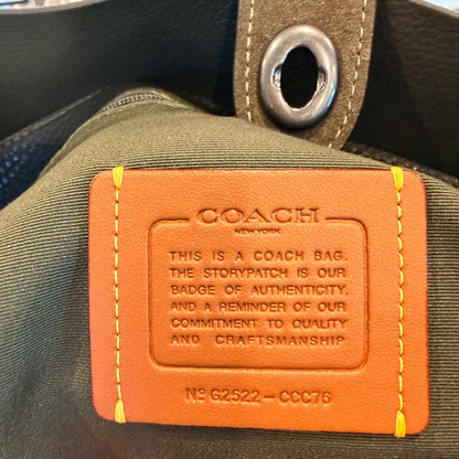 Coach Hadley Turnlock Tote Bag in Olive/Army Green Suede