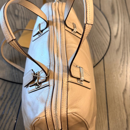 Coach Taylor Leather Satchel Champagne Metallic 2013