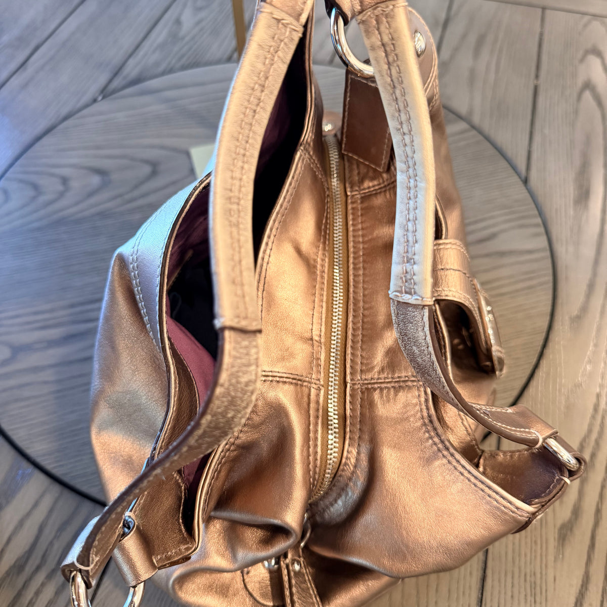 Coach Soho Lynn Metallic Bronze Leather Hobo Shoulder Bag