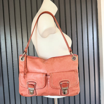 Coach Poppy Swing Messenger Hobo Bag with Silver Hardware Distressed Leather 2012