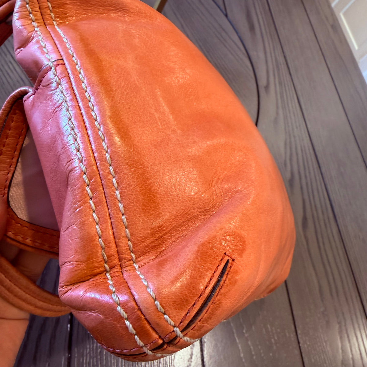 Coach Poppy Swing Messenger Hobo Bag with Silver Hardware Distressed Leather 2012