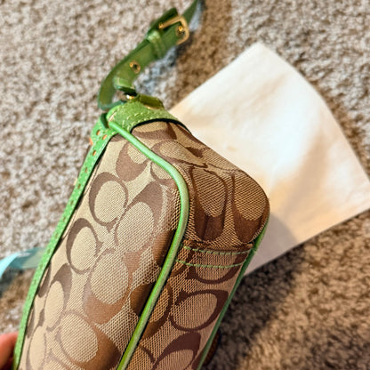 Rare Green Vintage Coach Soho Signature Mini Crossbody Bag 2004