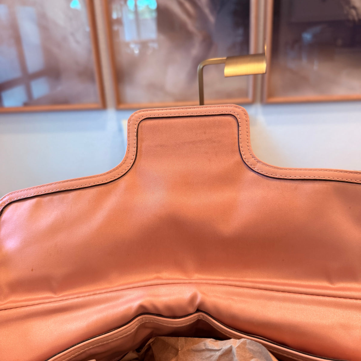 2013 Pink Coach Taylor Marin Leather Flap Satchel with silver-tone hardware.