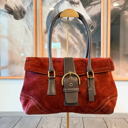 Vintage Coach Soho Burgundy-Red Suede Bag