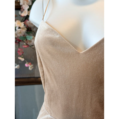 Lulus Tan Cream Velvet Dress Size S New With Tag