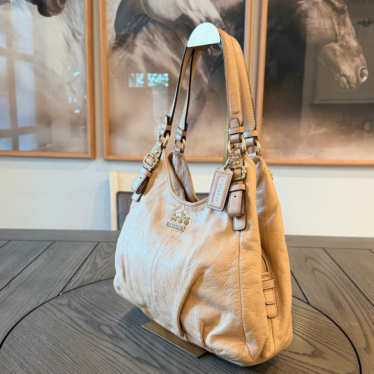 Coach Madison Maggie Slouchy Leather Shoulder Bag  Cream with Gold Tone 2011