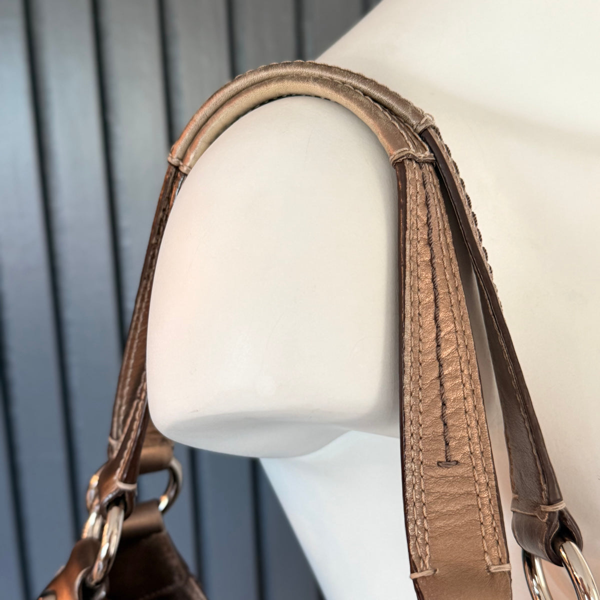 Coach Soho Lynn Metallic Bronze Leather Hobo Shoulder Bag