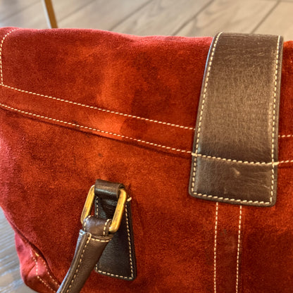 Vintage Coach Soho Burgundy-Red Suede Bag