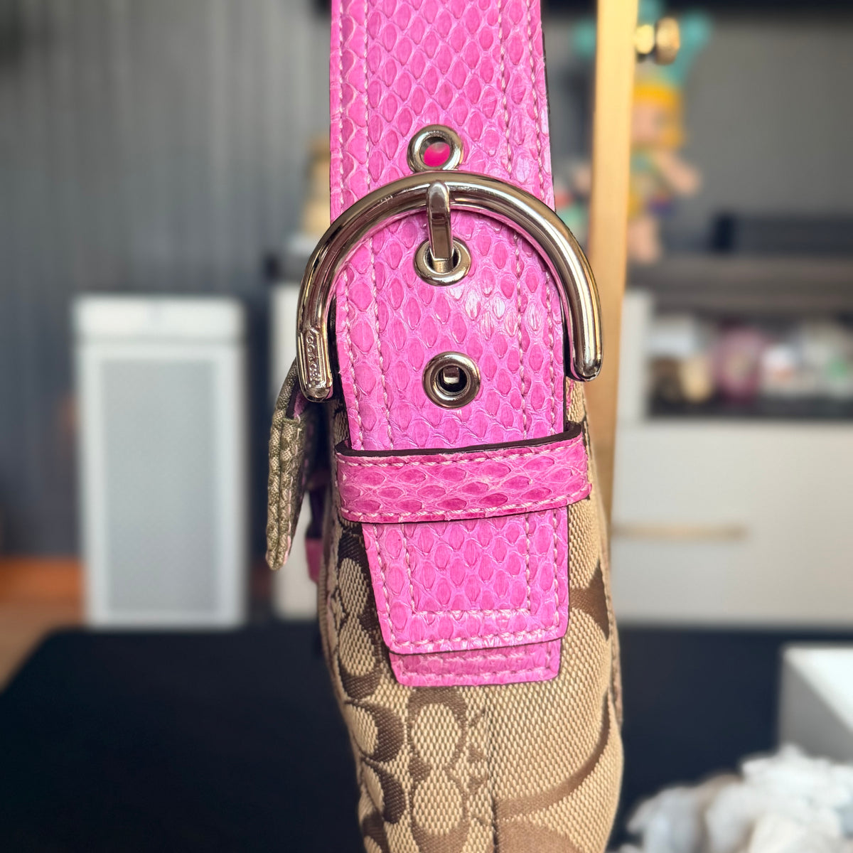 Vintage Pink Coach Soho Patchwork Shoulder Bag 2005