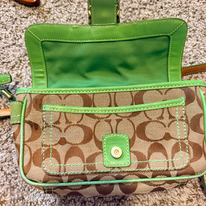 Rare Green Vintage Coach Soho Signature Mini Crossbody Bag 2004