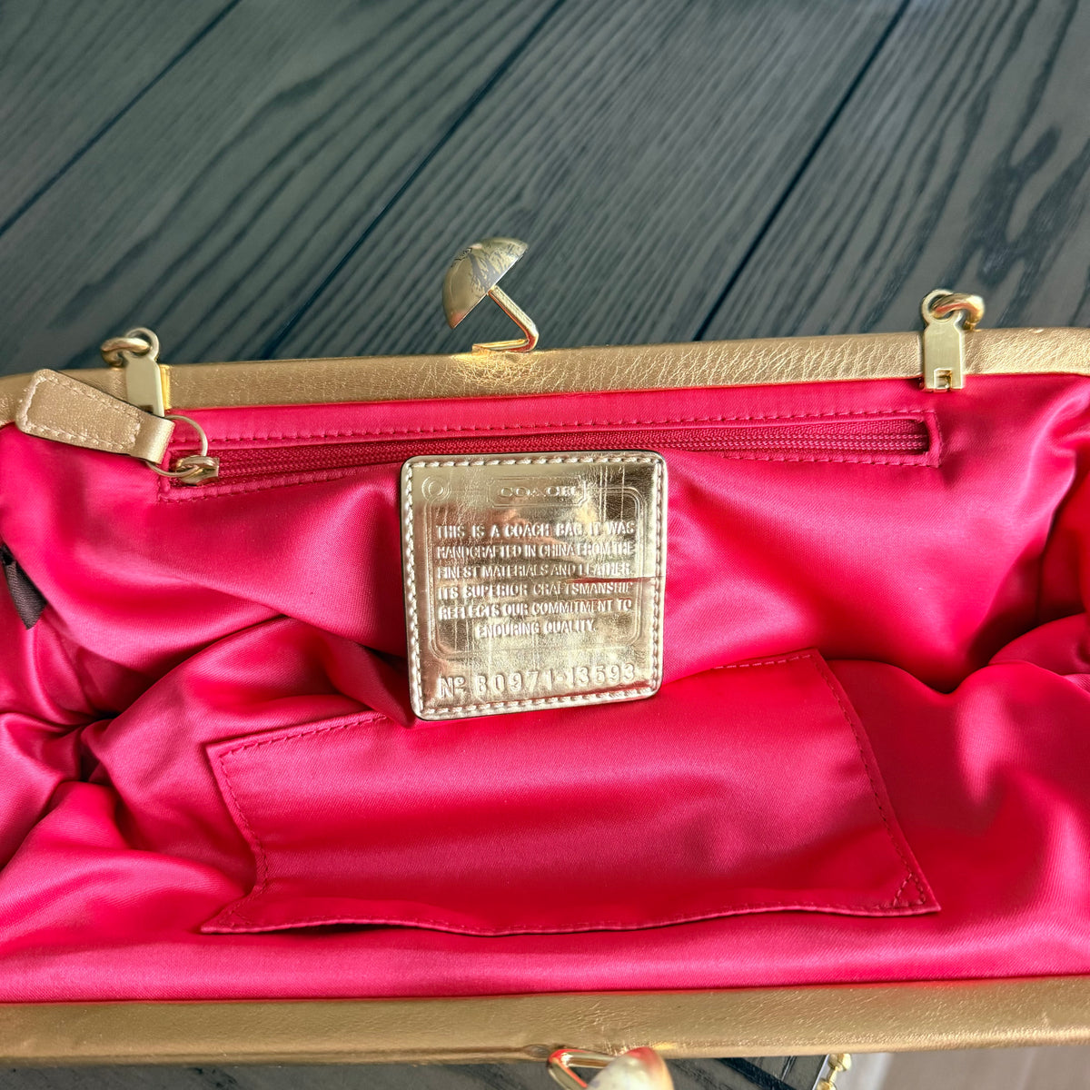 Rare Coach Amanda Darcy Kisslock Chain Clutch / Shoulder Bag (Style No. 13593)
