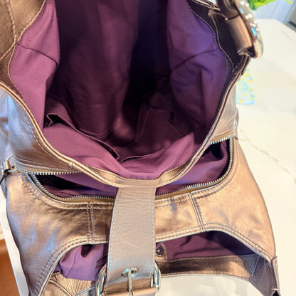 Coach Soho Lynn Metallic Bronze Leather Hobo Shoulder Bag