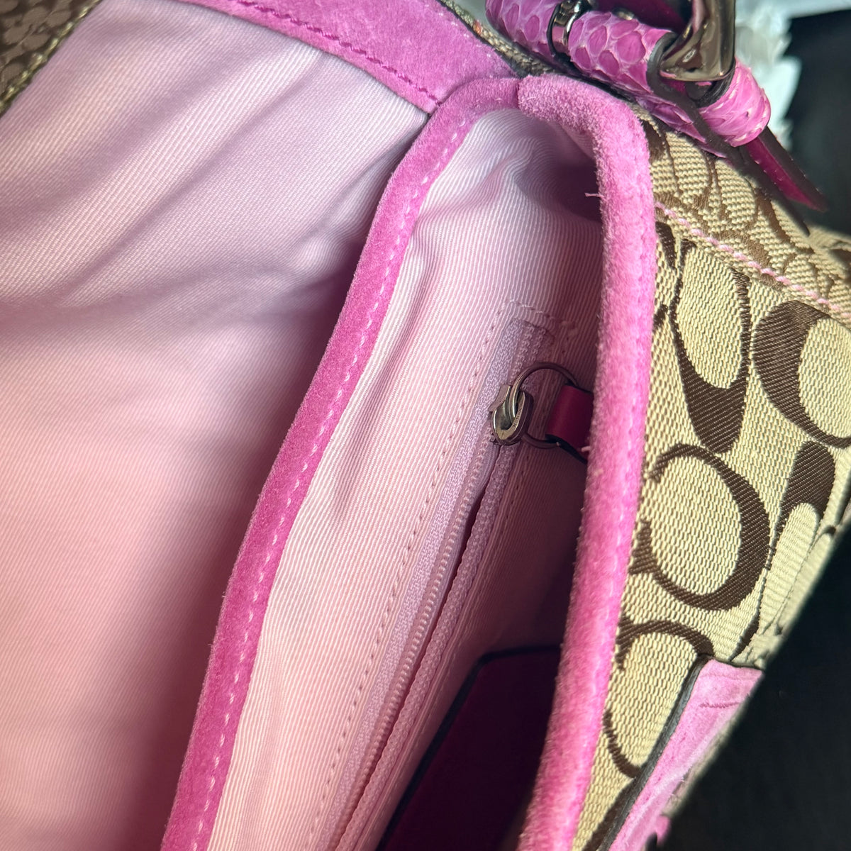 Vintage Pink Coach Soho Patchwork Shoulder Bag 2005