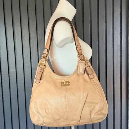 Coach Madison Maggie Slouchy Leather Shoulder Bag  Cream with Gold Tone 2011
