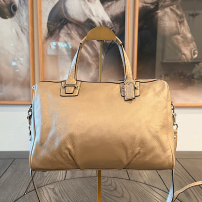 Coach Taylor Leather Satchel Champagne Metallic 2013