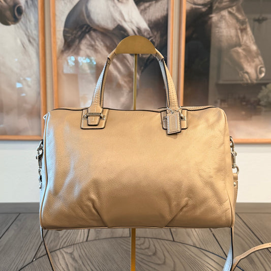 Coach Taylor Leather Satchel Champagne Metallic 2013