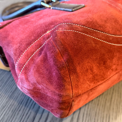 Vintage Coach Soho Burgundy-Red Suede Bag