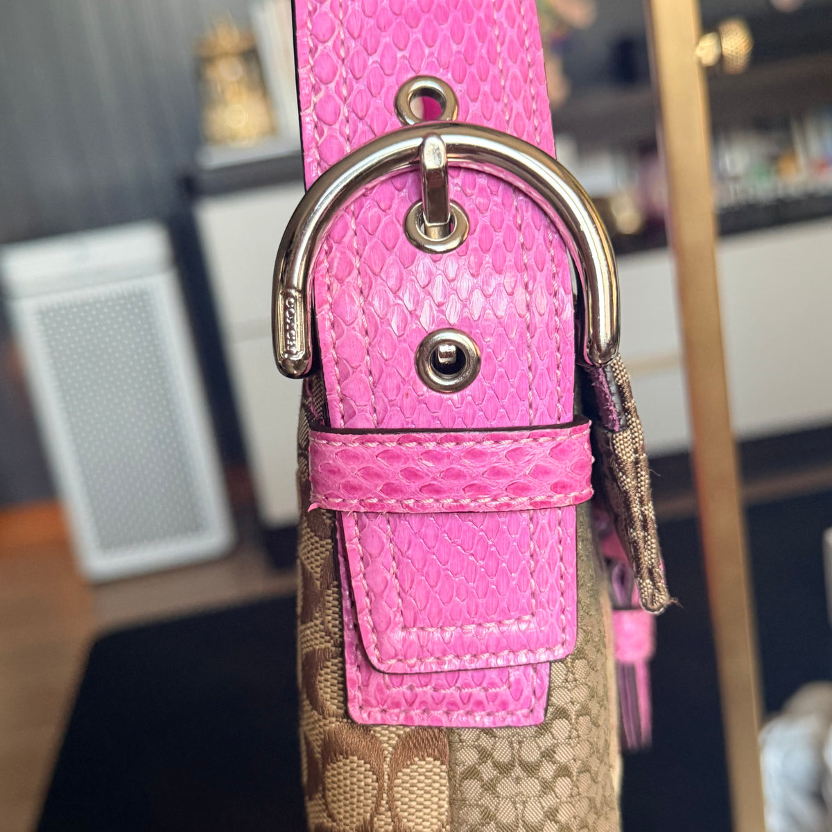 Vintage Pink Coach Soho Patchwork Shoulder Bag 2005