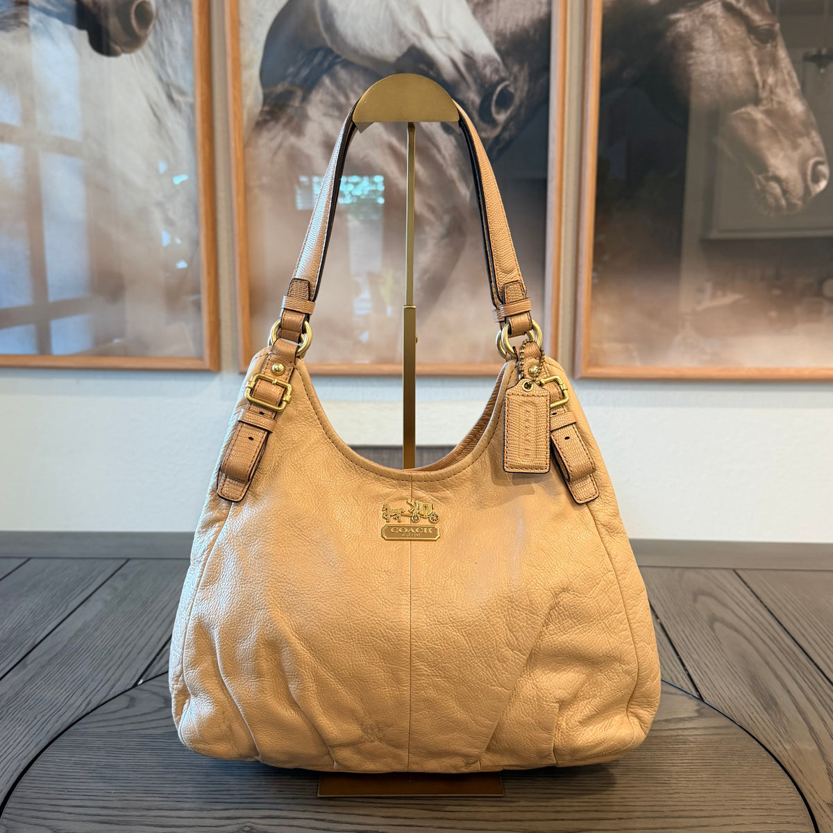Coach Madison Maggie Slouchy Leather Shoulder Bag  Cream with Gold Tone 2011