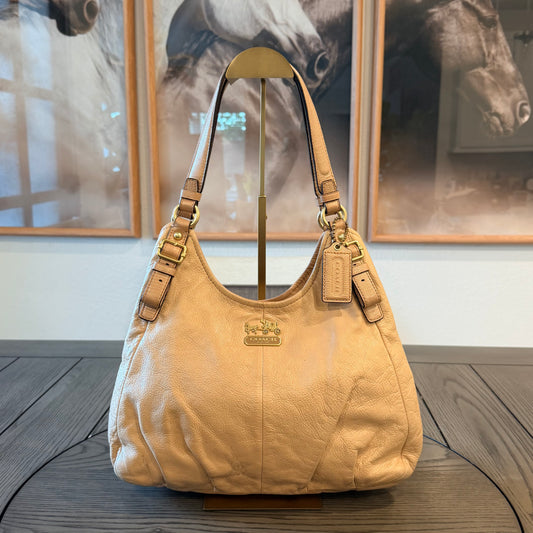 Coach Madison Maggie Slouchy Leather Shoulder Bag  Cream with Gold Tone 2011