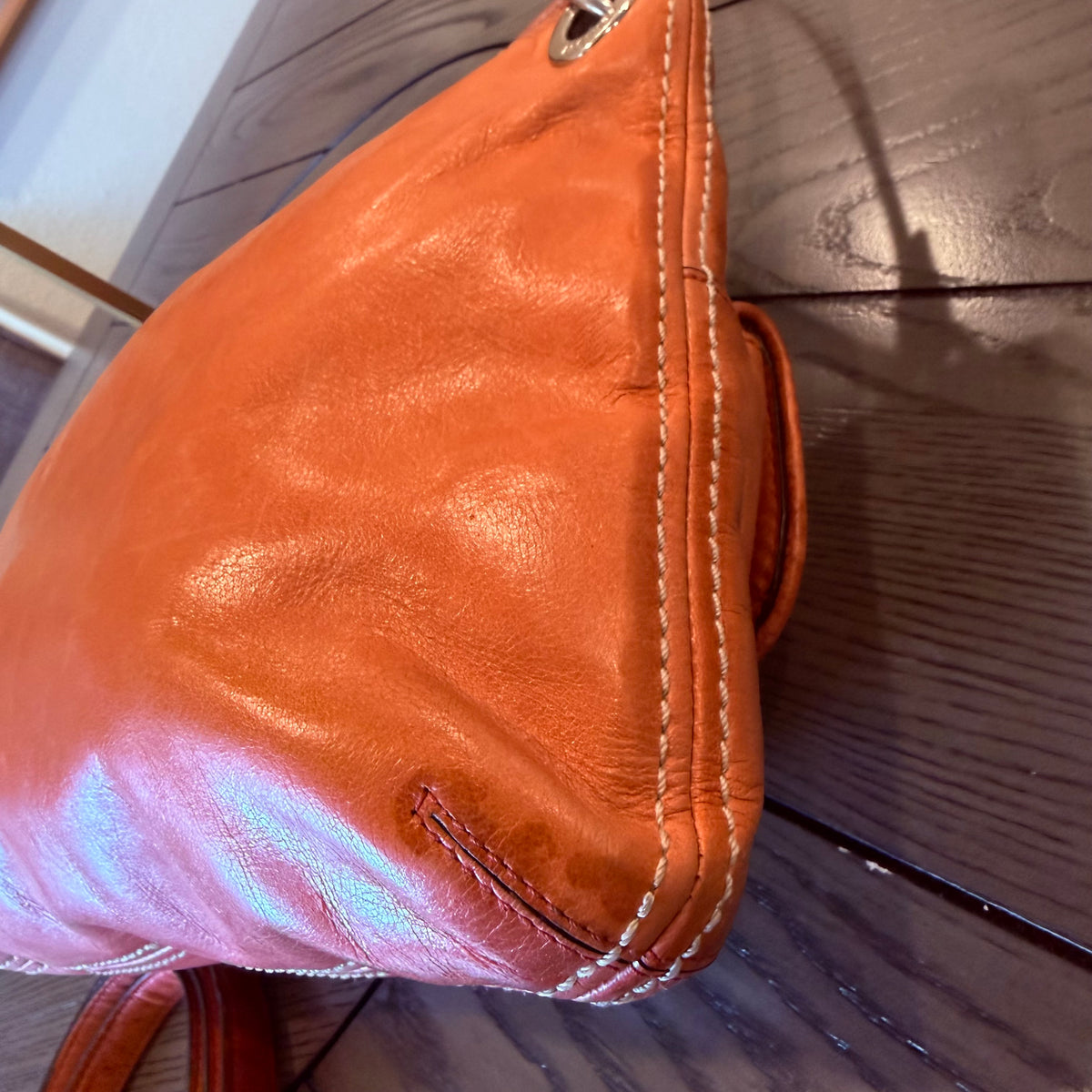 Coach Poppy Swing Messenger Hobo Bag with Silver Hardware Distressed Leather 2012