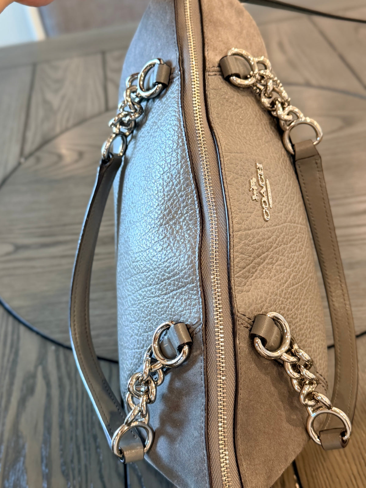 Coach Small Kelsey Satchel Suede Side Panels with Crossbody Strap 2018