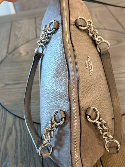 Coach Small Kelsey Satchel Suede Side Panels with Crossbody Strap 2018