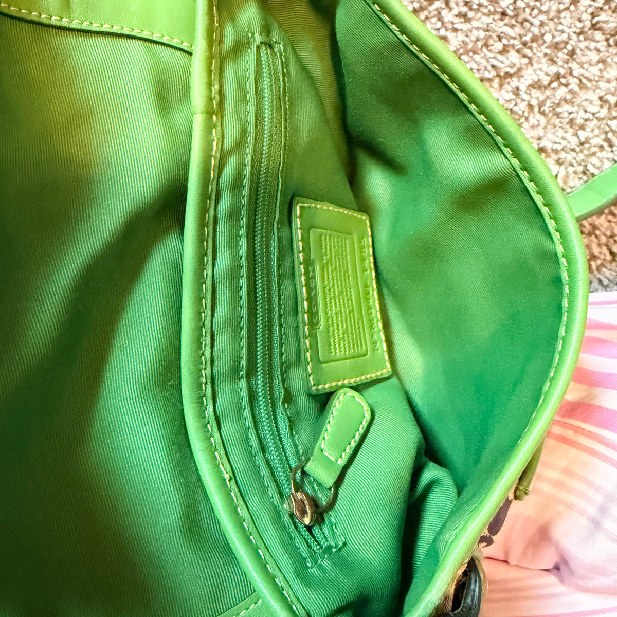 Rare Green Vintage Coach Soho Signature Mini Crossbody Bag 2004