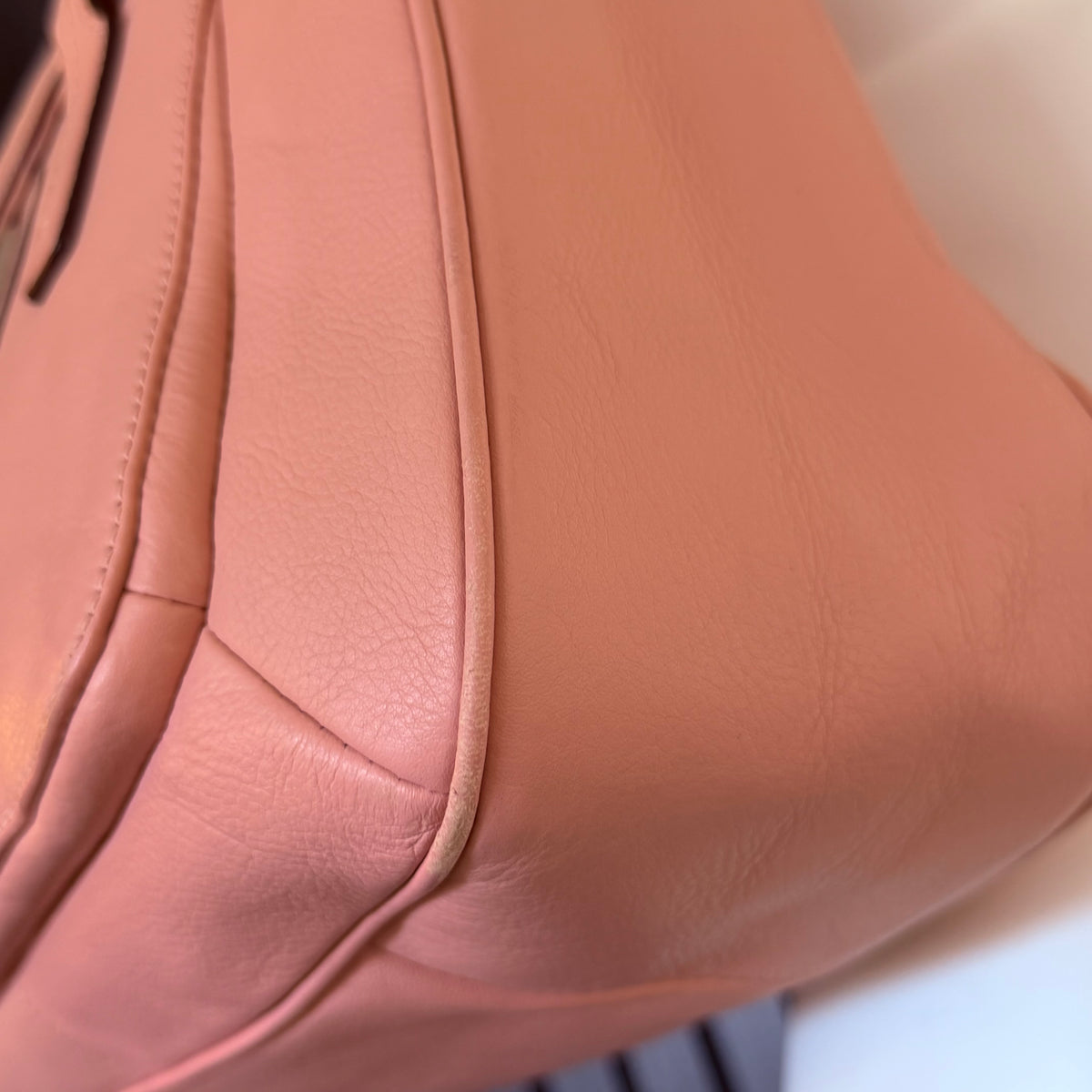 2013 Pink Coach Taylor Marin Leather Flap Satchel with silver-tone hardware.