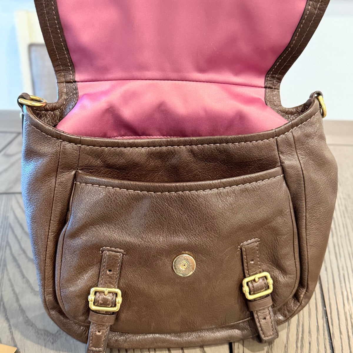 Dark Brown Coach Madison Annabelle Leather Flap Shoulder Bag