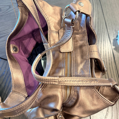 Coach Soho Lynn Metallic Bronze Leather Hobo Shoulder Bag