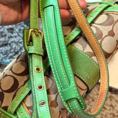 Rare Green Vintage Coach Soho Signature Mini Crossbody Bag 2004