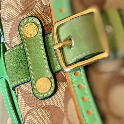 Rare Green Vintage Coach Soho Signature Mini Crossbody Bag 2004