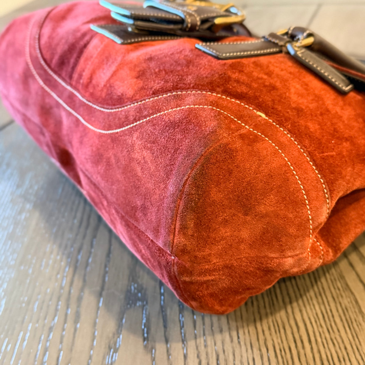 Vintage Coach Soho Burgundy-Red Suede Bag