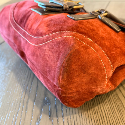 Vintage Coach Soho Burgundy-Red Suede Bag