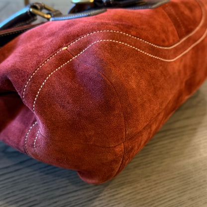 Vintage Coach Soho Burgundy-Red Suede Bag