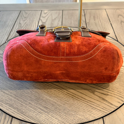 Vintage Coach Soho Burgundy-Red Suede Bag