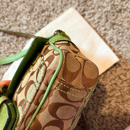 Rare Green Vintage Coach Soho Signature Mini Crossbody Bag 2004