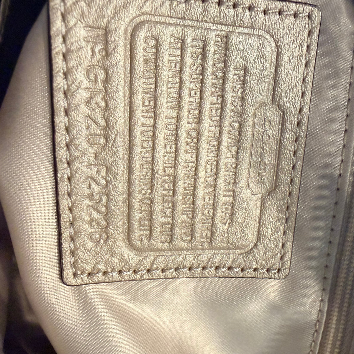 Coach Taylor Leather Satchel Champagne Metallic 2013