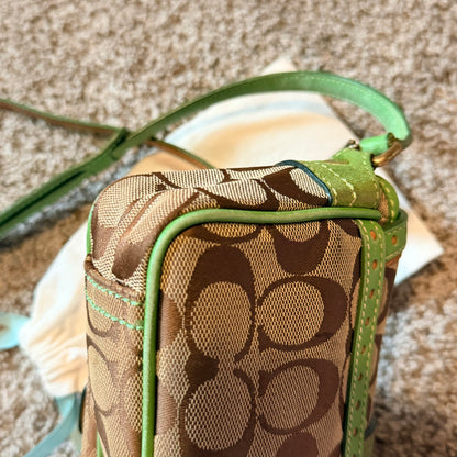 Rare Green Vintage Coach Soho Signature Mini Crossbody Bag 2004