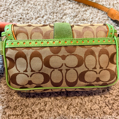 Rare Green Vintage Coach Soho Signature Mini Crossbody Bag 2004