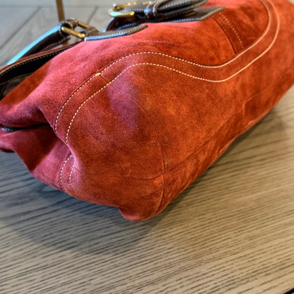 Vintage Coach Soho Burgundy-Red Suede Bag